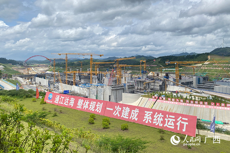 平陆运河马道枢纽建设情况。人民网 冯肖慧摄